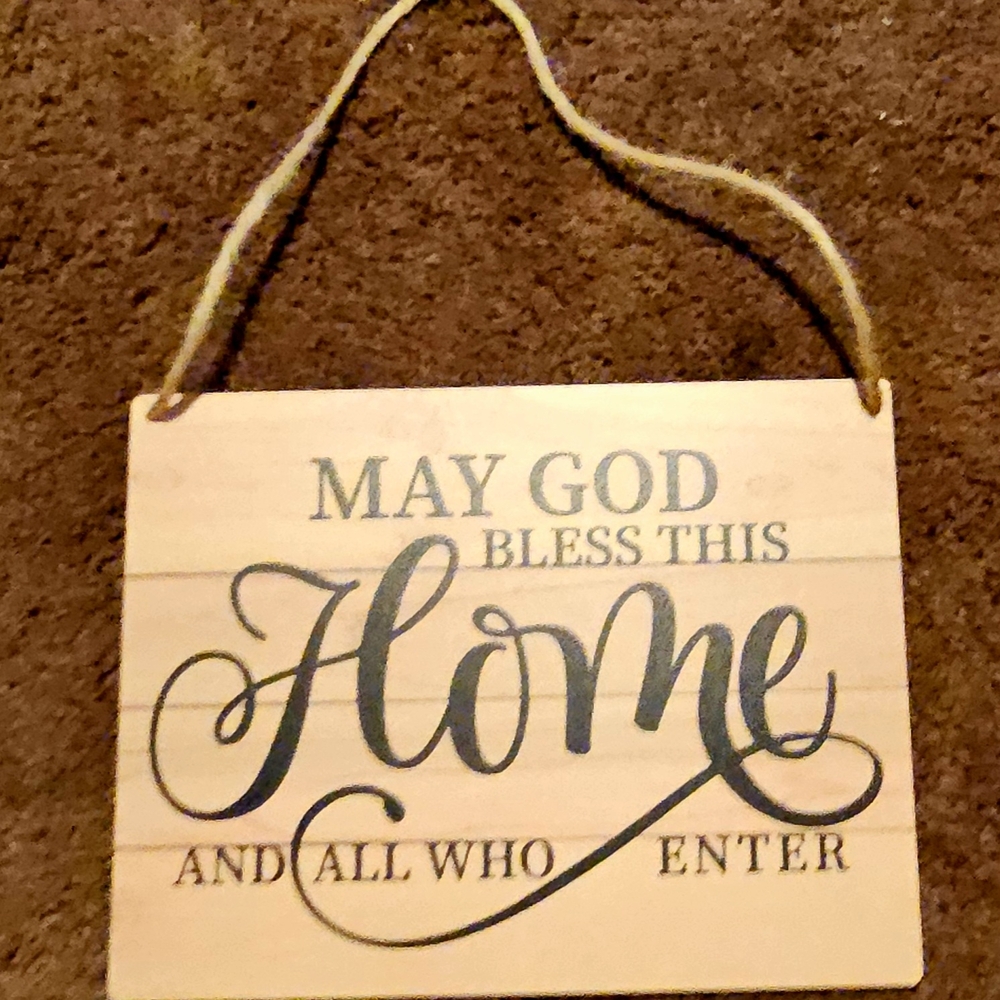 Inspirational Wall Hanging with Black Text